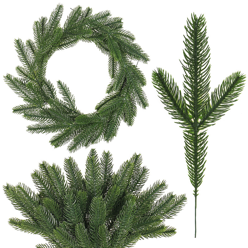 Christmas Tree Artificial - 人工松の枝、偽松葉、グリーン装飾品、DIYリース用品、クリスマス装飾、フェイクグリーン、ホームデコレーション