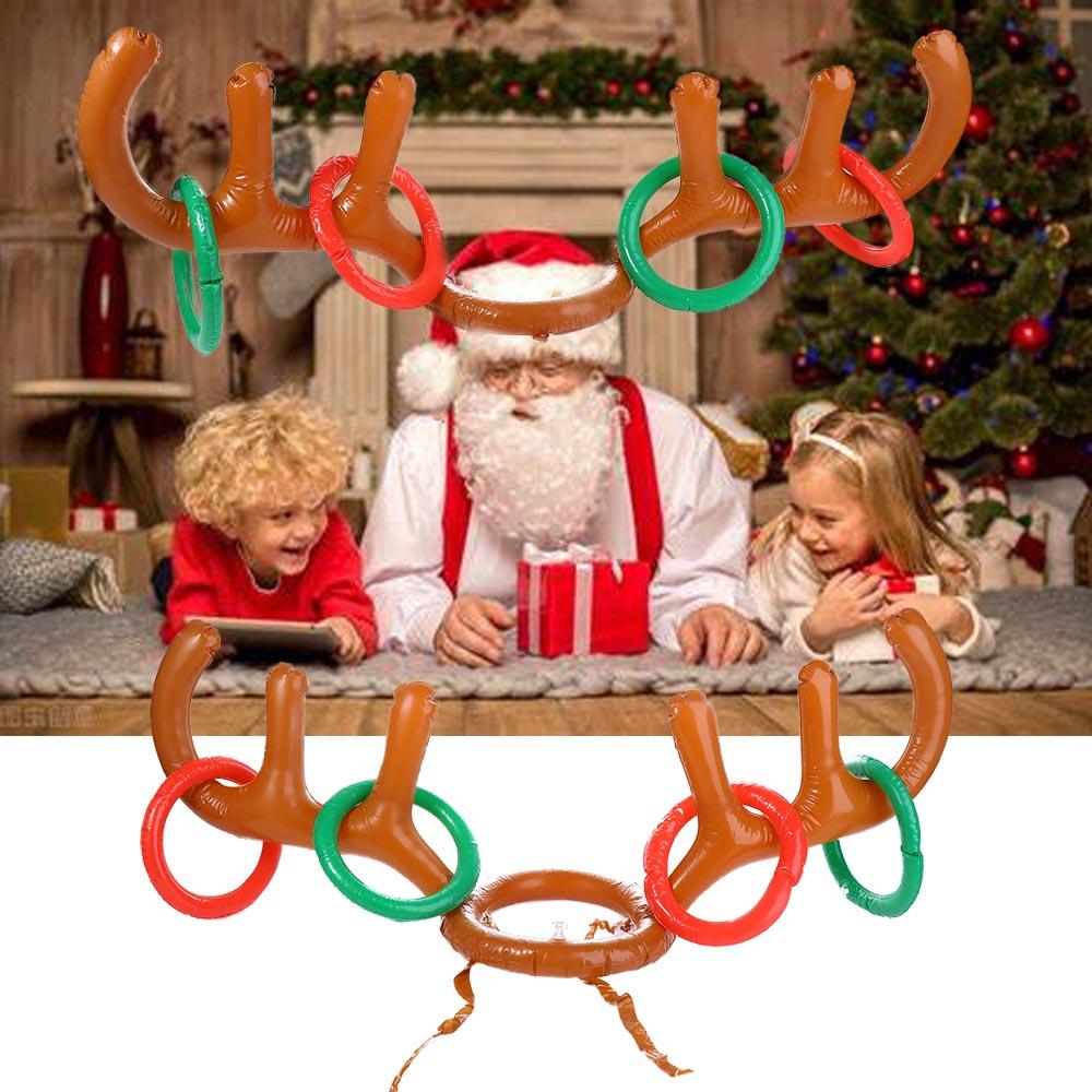 Reindeer Antlers Headband - 面白い新年ギフトフェスティバル トナカイ屋外クリスマスヘッドバンド 膨張式角帽子 フェルールゲーム 膨らませるタイプ