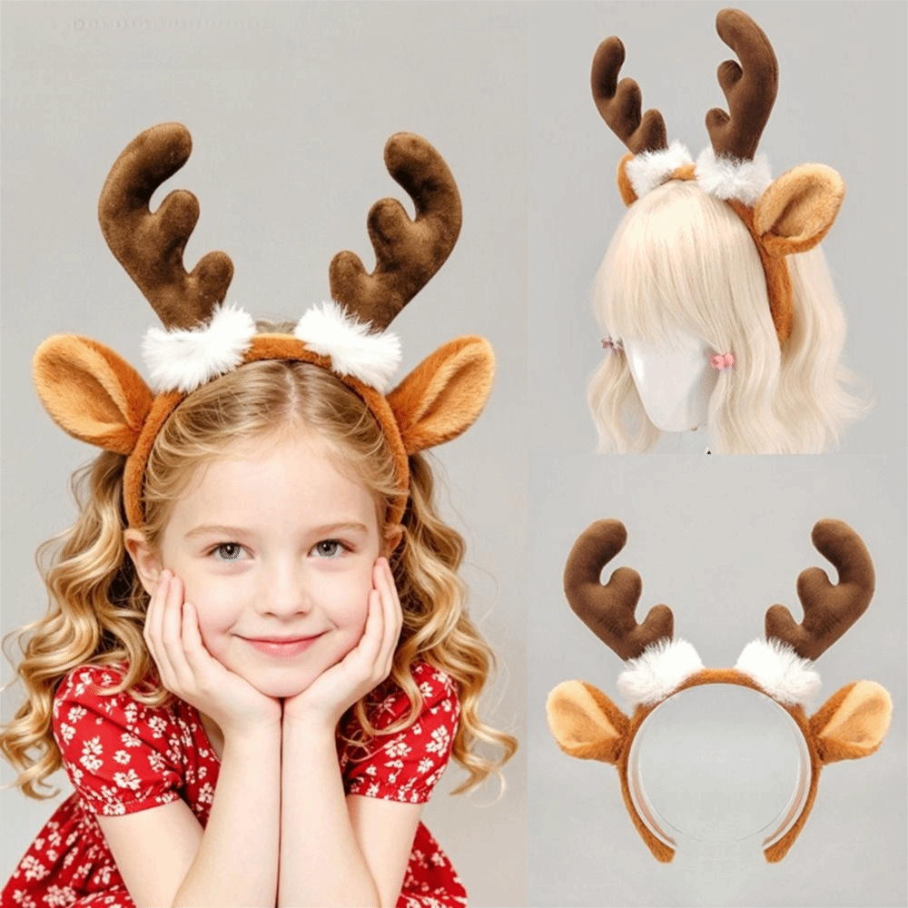 リアルなぬいぐるみ鹿の角カチューシャ　キュートなフェスティバ - Reindeer Antlers Headband のレビューと価格