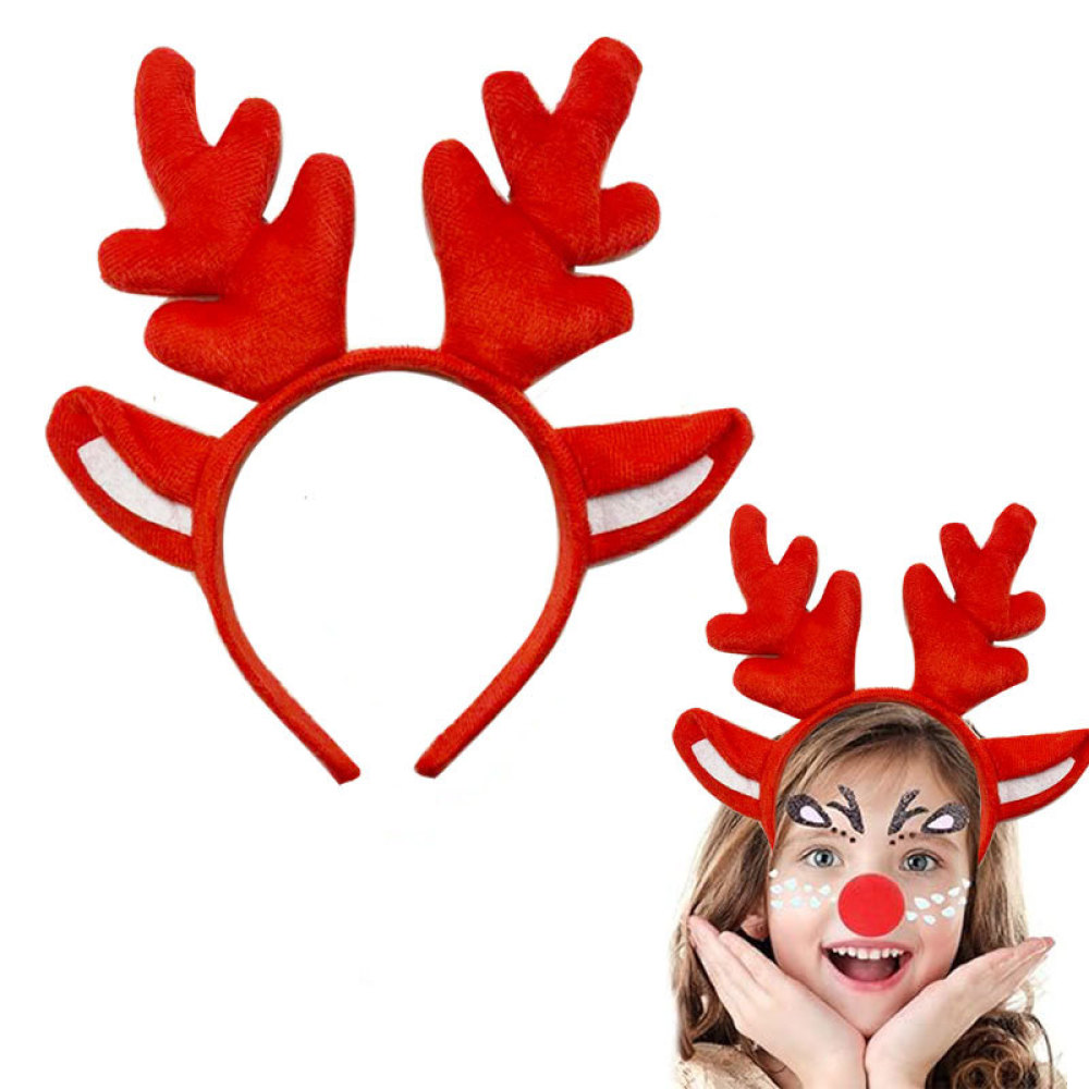 装飾的なクリスマスのトナカイの角のヘアフープ、ホリデーパーテ - Reindeer Antlers Headband のレビューと価格