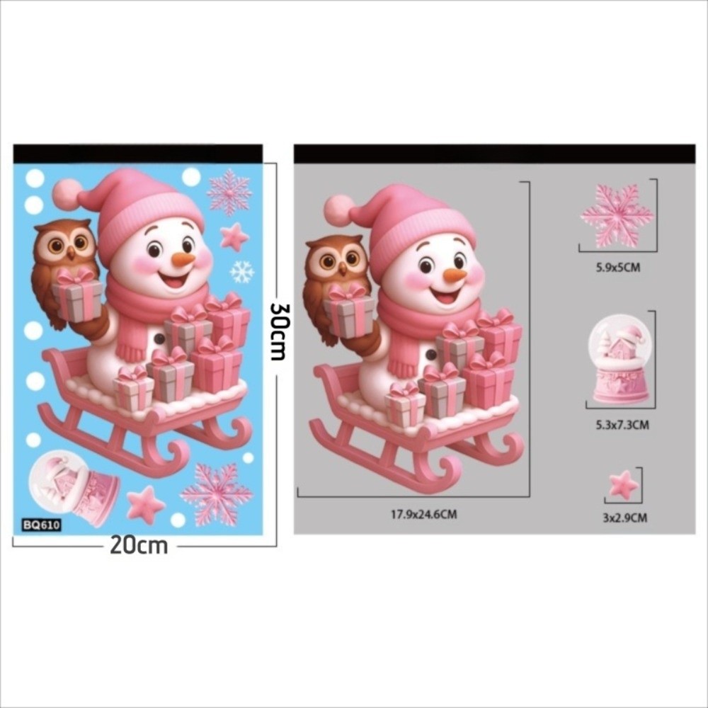 漫画 PVC ウィンドウステッカー雪の結晶サンタクロースクリ - Snowflake Window Decal のレビューと価格