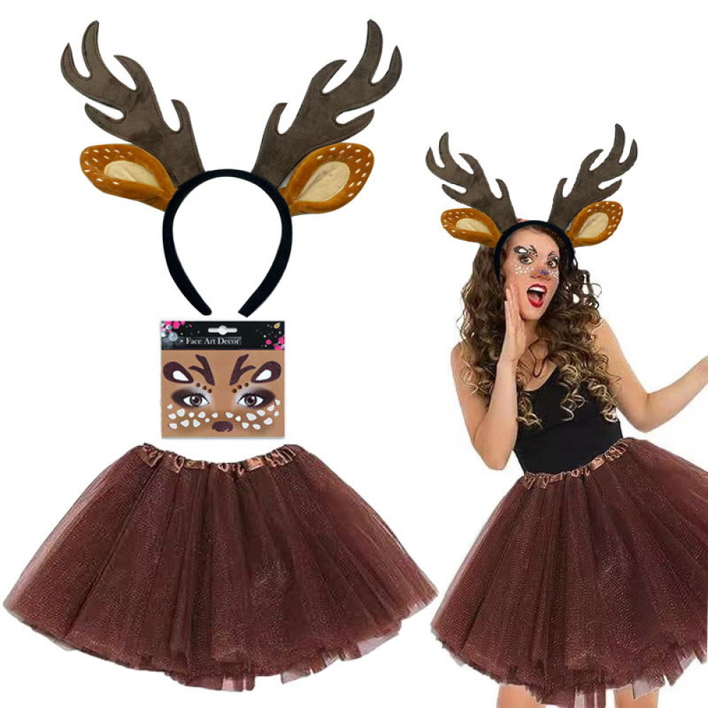 クリスマス トナカイの角 ヘッドバンド コスチュームアクセサ - Reindeer Antlers Headband のレビューと価格