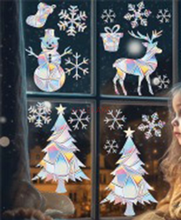クリスマス静電気ウィンドウガラスステッカー2セット クリスマ - Snowflake Window Decal のレビューと価格